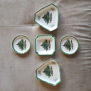 Spode England Christmas Tree nut, candy, trinket dishes